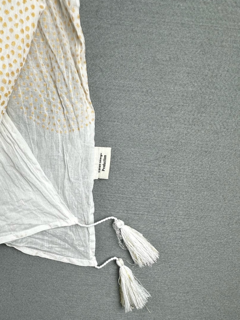 Giardino D’Oriente White & Gold Sheer Cotton Tunic Coverup Made in Italy OS - Picture 5 of 9